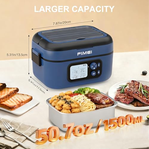 FIMEI Cordless Heated Lunch Box, 27000mAh (Blue, 1.5L Container x 1) by FIMEI - Used condition - Image 2