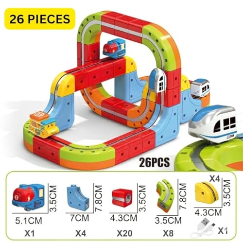 Image of Magnetic Train Track Set for Kids | Anti Gravity Vertical Climb Train Toy with a Rechargeable Trains | STEM Building Toy for Boys & Girls | Birthday Gift (26) | Anti Gravity Vertical Climb, Rechargeable Trains, STEM Building Toy, Boys & Girls