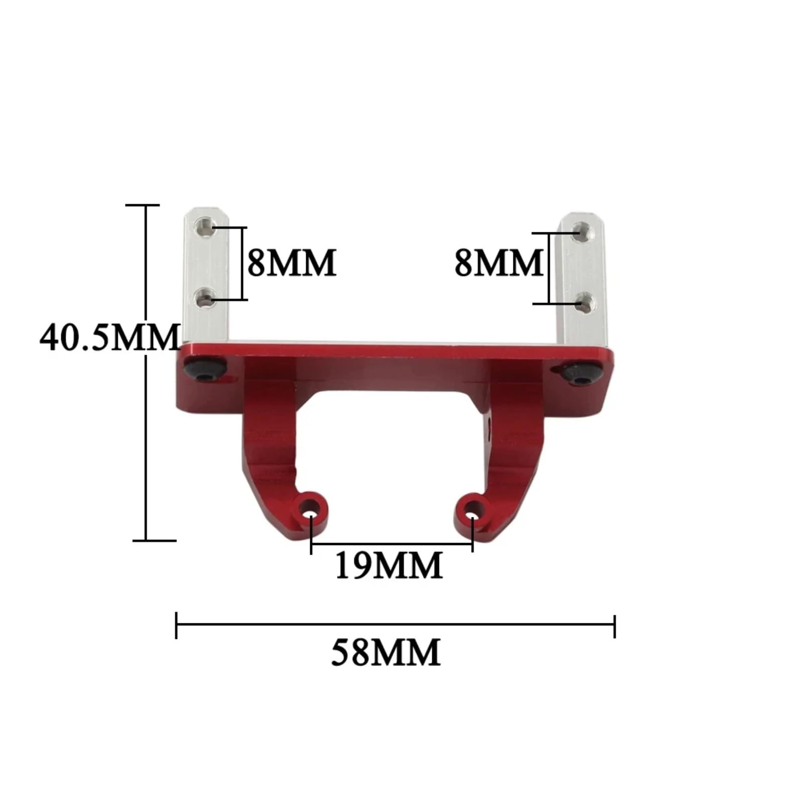 RC Car Accessories for Axial for SCX10 II 90046 AR44 1/10 1 Pcs Aluminum Alloy Axle Servo Mounting Base RC Crawler Upgrade Parts(Red)