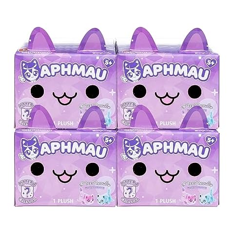 Aphmau Mini Mystery 6" Plush - Celestial Collection - 4 Pack; YouTube Gaming Channel, Blind Box, 4 of 8 Unique Possible Unicorn MeeMeows, Official Merch Cover