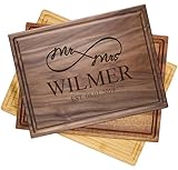 Personalized Hardwood Cutting Board - Housewarming, New Home, Real Estate Closing Gift - Best Gift Idea for New Homeowners, Couples, Family - USA Made - Infinity Symbol Mr. & Mrs. Design 039