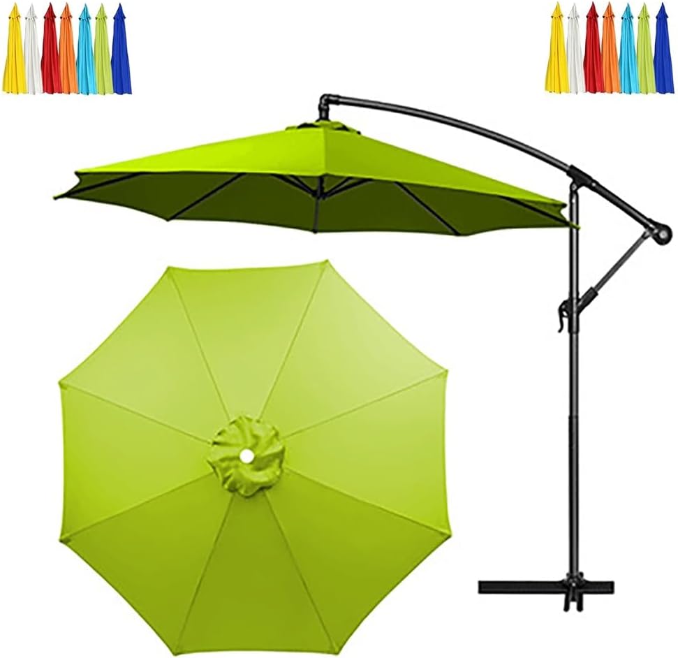 Outdoor Umbrella 10ft/11.5/13ft Canopy Outdoor Umbrella Replacement Cloth Patio Umbrella Replacement Canopy 6 Ribs 8 Ribs(Grass Green,300cm/10ft-6 Ribs)