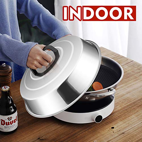 HaSteeL-Cheese-Melting-Dome-12Inch-9Inch-Stainless-Steel-Round-Steaming-Basting-Cover-Set-Heavy-Duty-Griddle-Grill-Accessories-for-Flat-Top-Griddle-Teppanyaki-BBQ-Cooking-Indoor-Outdoor-3Packs HaSteeL Cheese Melting Dome 12Inch 9Inch Stainless Steel Round Steaming Basting Cover Set Heavy Duty Griddle Grill Accessories for Flat Top Griddle Teppanyaki BBQ Cooking Indoor Outdoor 3Packs