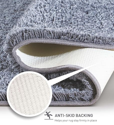 Image of Obsessions Ultra-Absorbent Quick-Dry Bath Mat | 1400 GSM Polyester | Soft, Non-Slip & Fast-Drying Bathroom Rug for Safety & Comfort | 50 x 70 cm | Grey