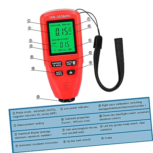 Medidor digital de espesor de pintura para coche profesional miniatura 4