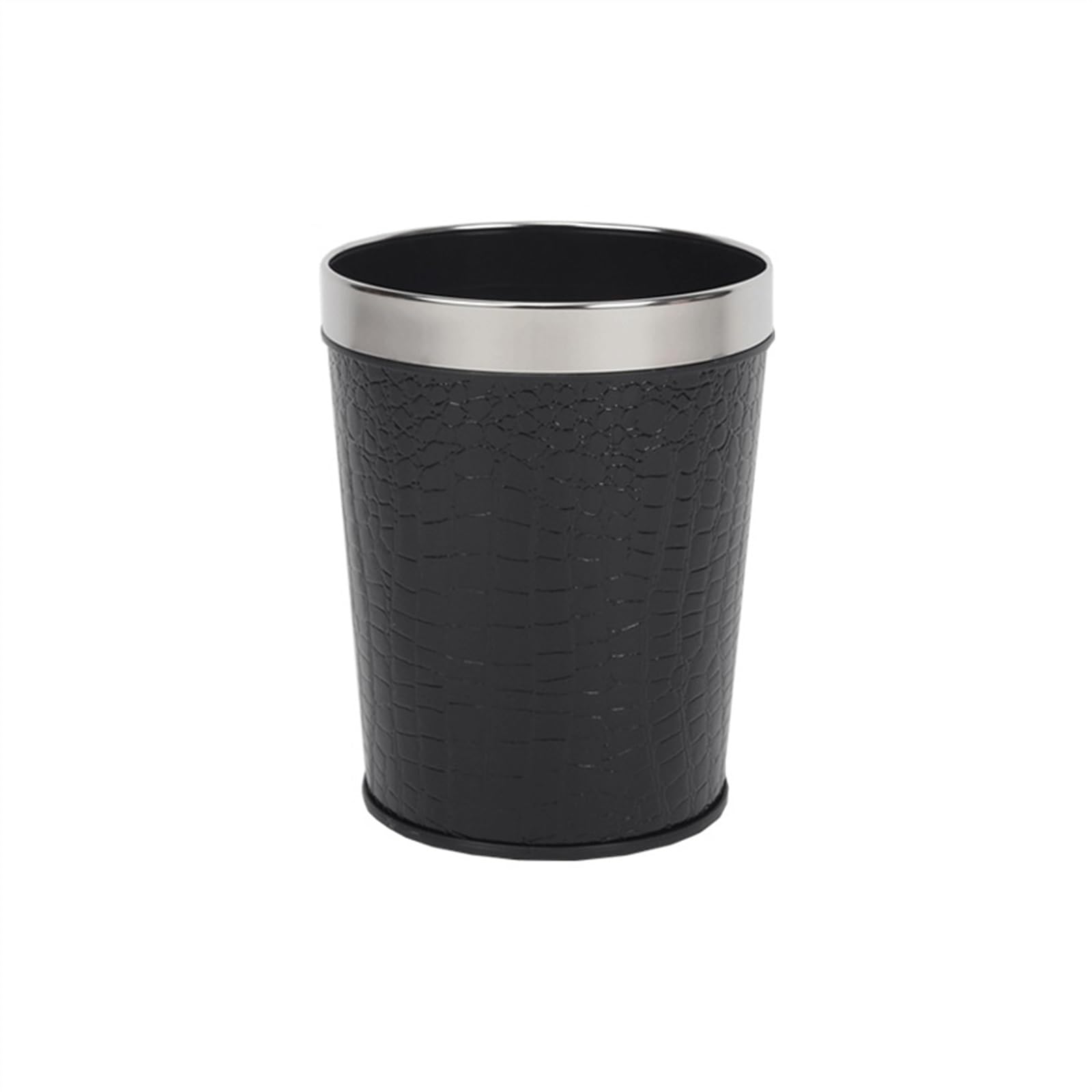 Poubelle Corbeille à papier avec anneau de pression en noir adaptée la chambre coucher, au salon, cuisine, l'hôtel, bureau, corbeille 6/13 L(Grand)