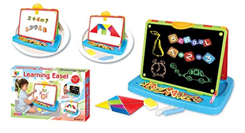 Toys Bhoomi Educational Double-Sided Kid's Portable Learning Easel with Magnetic Drawing WhiteBoard & Writing Blackboard