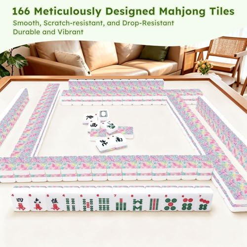 Juego de Mahjong Americano con 166 Fichas acrílicas miniatura 7