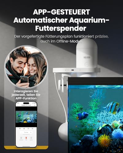 automatischer Fischfütterer mit 2.5K Kamera, App-Steuerung, feuchtigkeitsbeständiger Urlaubsfutterspender, Präzisionsfütterungssystem, visueller Monitor für Aquarien, Schildkrötenstiften (FS-2) – Bild 3