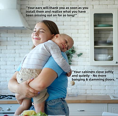 Decobasics 20 Pack 1/2 Inch Overlay Soft Close Hinges For Kitchen Cabinets -Hidden Self Closing Cabinet Hinges Brushed Nickel Concealed W/ Built-In Soft Close Cabinet Hinges Damper-3 Way Adjustability #TOP7