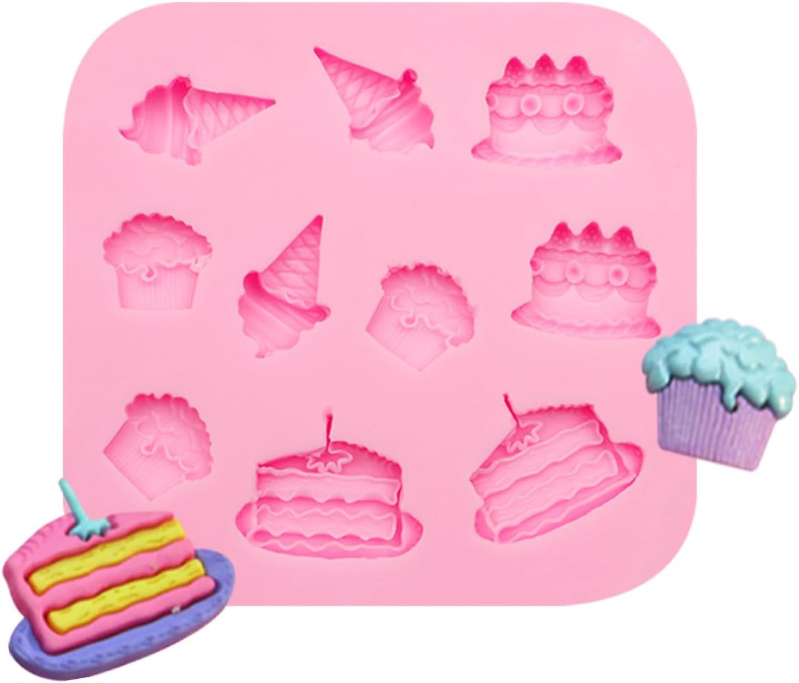 Carousel Horse Silicone Molds Set, Circus Theme Cake Decorating Kit, Cupcake Fondant Molds for DIY Crafts, 4 Pack Pink