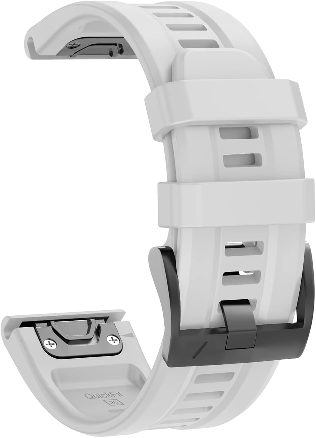 OVERSTEP Compatible with Fenix 7X Band, 26mm Width Soft Silicone Watch Strap for Garmin Fenix 5X/Fenix 5X Plus/Fenix 6X/Fenix 6X Pro Smartwatch (White) - Image 2