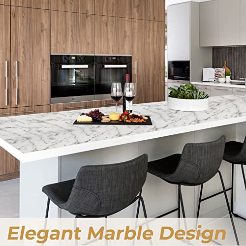 Drawer And Shelf Liner For Kitchen Cabinet: Non Adhesive Fridge Liner Washable Reusable Easy To Clean Strong Grip Liner For Cabinets, Dresser, Bathroom Cupboard Drawers, White Marble (12 In X 10 Ft) #TOP2