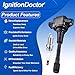 IgnitionDoctor - Set of 6 UF550 Ignition Coils & Double Iridium Spark Plugs | Compatible with Nissan Altima Maxima Murano Pathfinder Quest 350Z & Infiniti Q50 QX60 FX35 G35 M35 V6 3.5L
