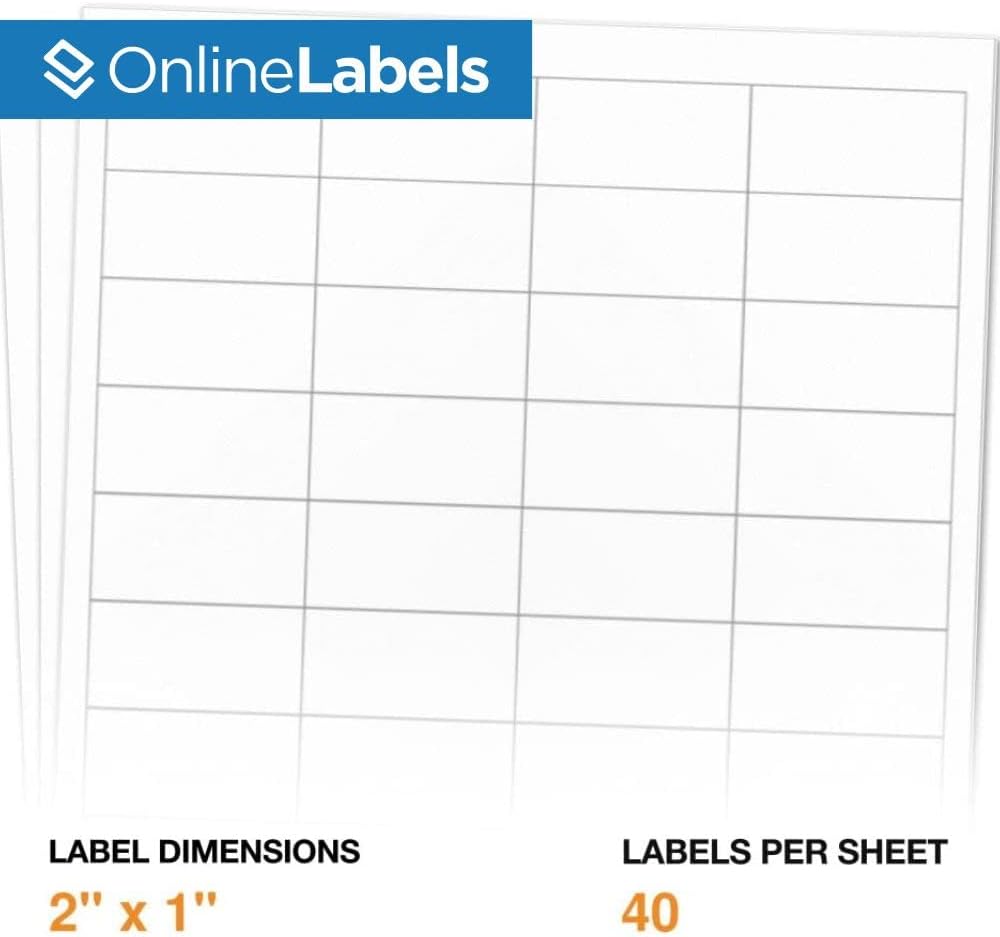 2 x 1 Rectangle Barcode Labels - Pack of 4,000 Labels, 100 Sheets - Inkjet/Laser Printer - Online Labels - Image 2