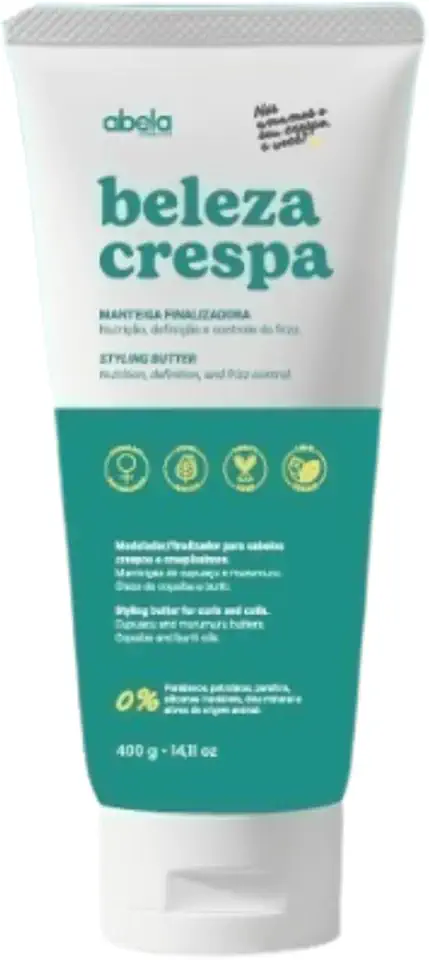 Abela Cosmetics Finalizador Beleza Crespa 400g Creme Finalizador para Cabelos Crespos 4A 4B 4C