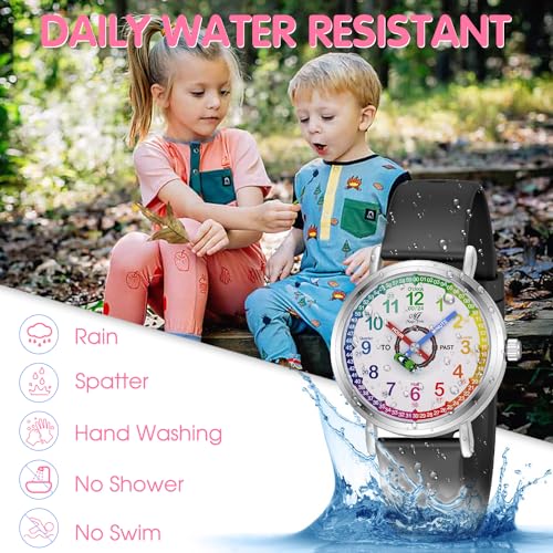 Image of ManChDa Kids Watch for Girls Analog Watch Childrens Toddler Watch for Kid 8-12 Tell Time Watch Easy to Read Teaching Watch Time Learning Study Time Teacher Watch Kids Gift Christmas