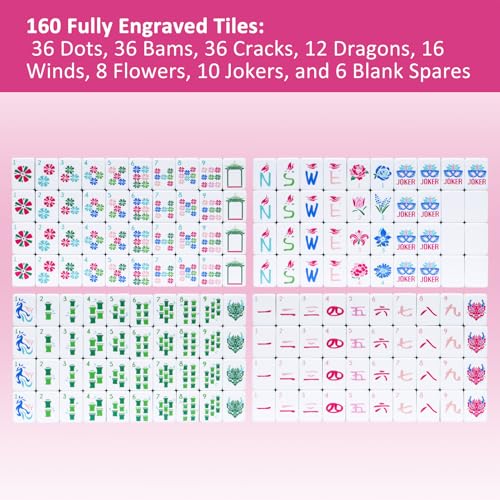 Set de fichas de Mahjong americano acrílico 160 piezas miniatura 5