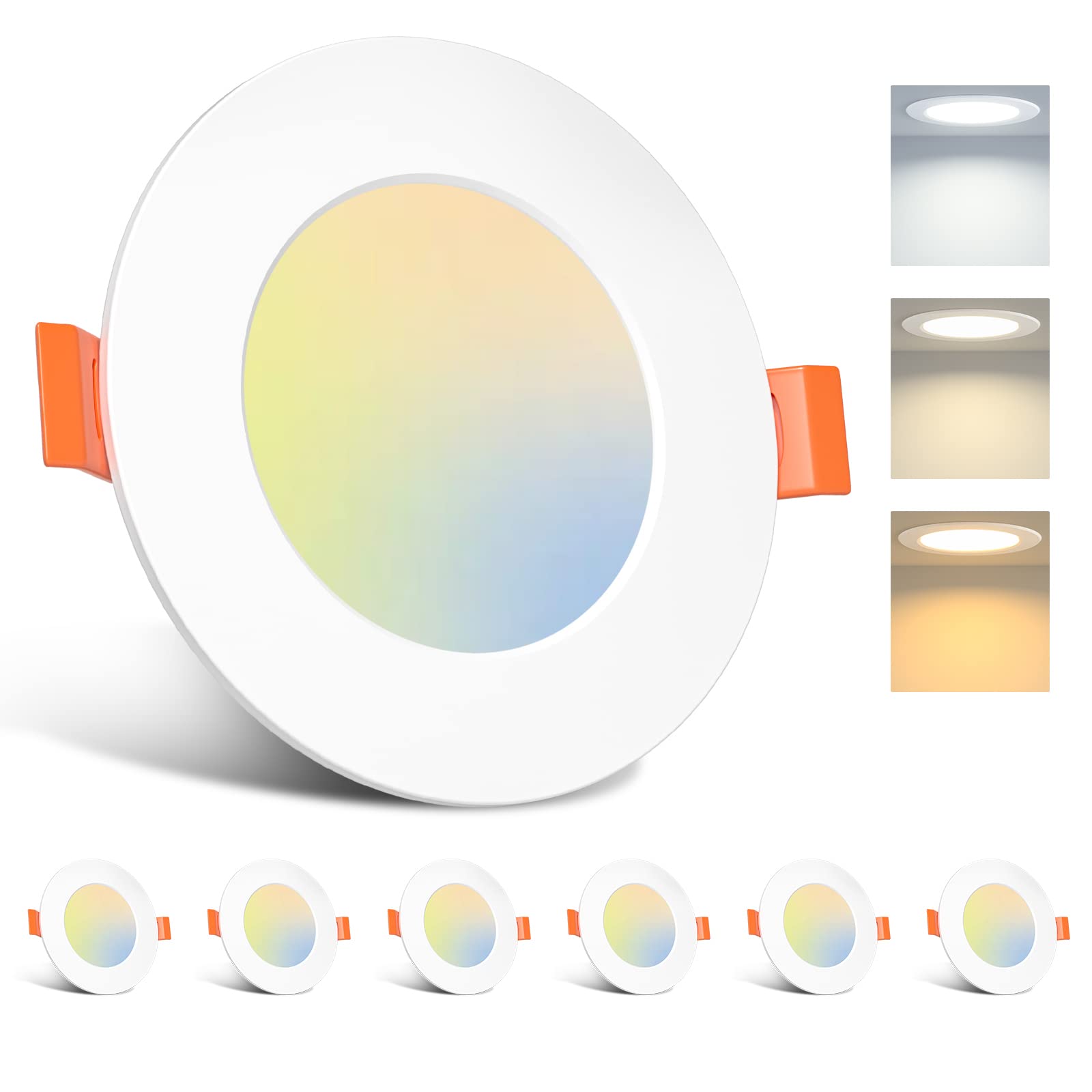 Beln Melns Ultraflache LED Einbaustrahler – 5W, 6500K, IP44, 6er Set