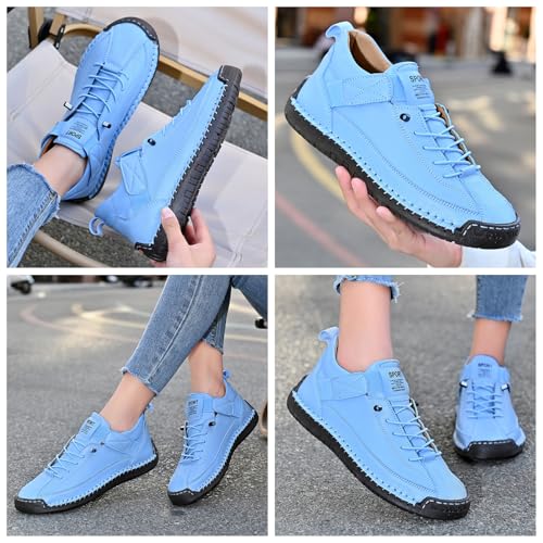 Image of Womens Casual Shoes Ankle Chukka Boots Slip On Breathable Loafers Handmade Fashion Sneakers Mid top Walking Driving Flats Shoes
