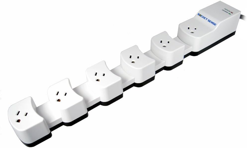 Socket Sense SS1650W-06 6-Outlet Expandable Surge Protector, 6 ft
