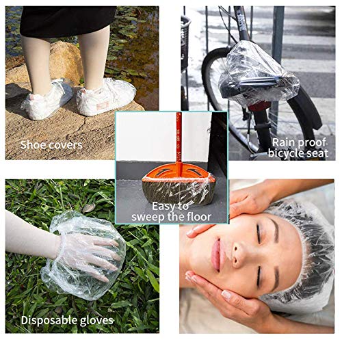 YIZIJIZI Disposable Shower Caps, 110Pcs Individually Packaged, Large&Thick Waterproof Shower Cap,Transparent Plastic Hair Processing Cap, Used in Home, Beauty Salon, Hotel,Food Service (white)