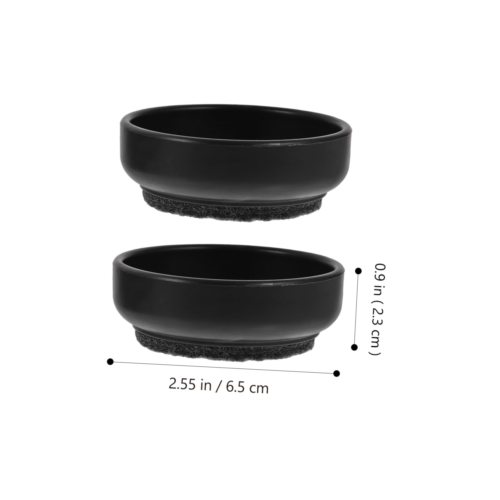 NUOBESTY 4-Pack Non-Slip Furniture Caster Cups – Felt Pads Floor Protectors For Hardwood & Carpet, 2.36" Diameter, Brown, For Chairs & Tables