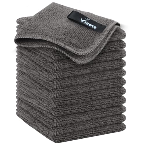 VIVOTE Lot de 12 Chiffons de Nettoyage en Microfibre pour Cuisine, Super absorbants, épais, 20 cm x 20 cm, 300 g/m²