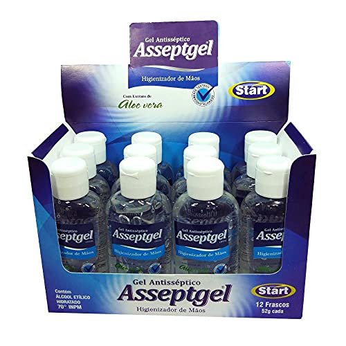 Álcool em Gel para as mãos ASSEPTGEL 52g - 12 unidades