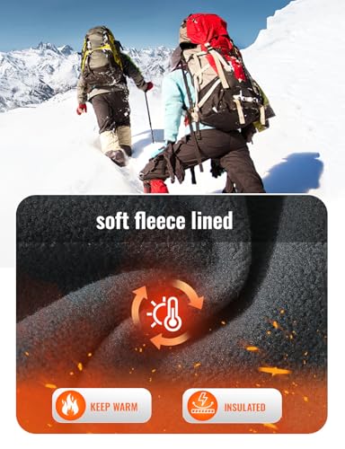 Rdruko Men's Snow Pants Waterproof Insulated Winter Hiking Pants Snowboard Fleece Lined Softshell Ski Pants2