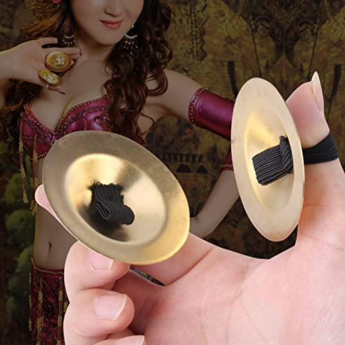 Tyenaza TYENAZA3DEYB9WGAF Finger Cymbals, 2Pcs Belly Dance Finger Cymbals Brass Finger Dancing Zills Musical Instrument Dancing Accessory thumb #2