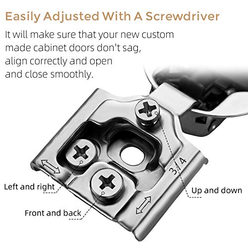 Image of Ravinte 2 Pack 1 Pairs 3 /4 inch Overlay Soft Close Hinges for Kitchen Cabinet Hinges Satin Nickel Hidden Hinges Stainless Steel Concealed Hinge self Closing