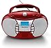 Produktbild Karcher RR 5025-R tragbares CD Radio (CD-Player, Boomboxen, UKW Radio, Batterie/Netzbetrieb, AUX-In) rot