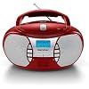Karcher RR 5025-R tragbares CD Radio (CD-Player, Boomboxen, UKW Radio, Batterie/Netzbetrieb, AUX-In) rot