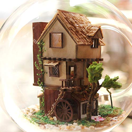 DIY Puppenhaus Holz Glas niedlich Puppenhaus Miniatur DIY Kit Perfekt DIY Geschenk Home Office Dekoration – Bild 5