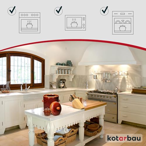 Foto von KOTARBAU® Gärtopf 10 L Braun Steinzeugtopf mit Hermetikdeckel Sauerkrauttopf Gurkentopf Einmachtopf Keramikfass mit Wasserrinne Steingut Steinzeuggefäß