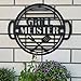 Produktbild K&L Wall Art Metallschild Grill Meister Vintage Wanddeko schwarzes Metallbild langlebige Garten Deko Metall Schild rund, ganzjährig (Grillmeister, Schwarz, matt)