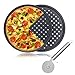 Lam-lord Teglia Forata per Pizza,Teglie Rotonda,Antiaderente,Set da 3,Acciaio al Carbonio,per Pizza Croccante,Crostate,Focacce e Pane,Forno,Cucina(Nero)