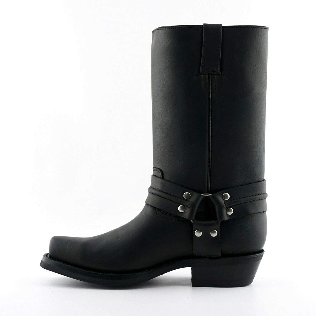 Grinders Renegade Hi Stivali Unisex di Pelle Stile Motociclista Cowboy