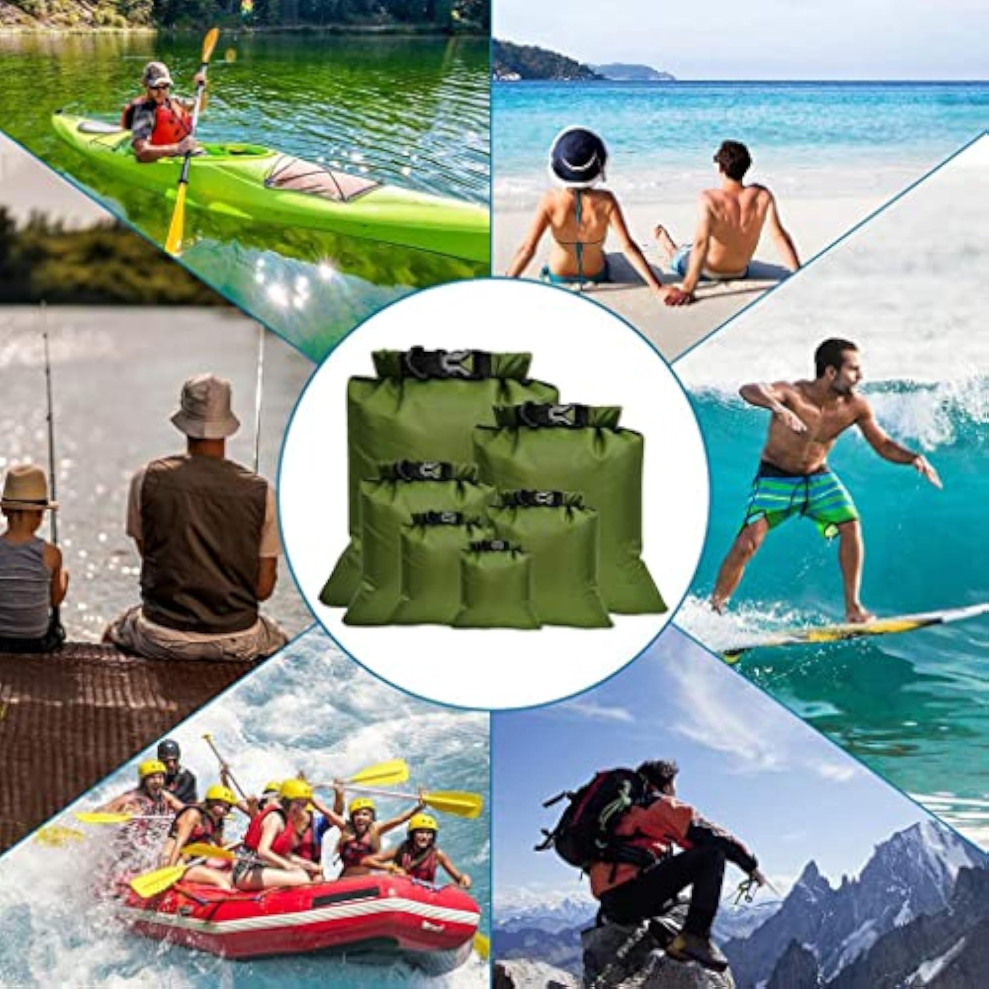 12Pcs Waterproof Bag Floating Sacks for Boating Camping