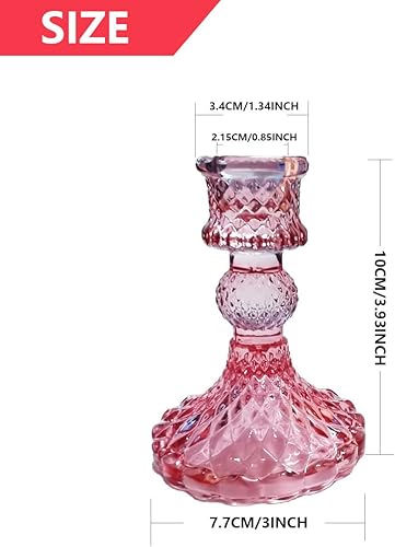 Miniatura 2 de Juego de 3 portavelas cónicas, portavelas de cristal de 4 pulgadas, soportes para velas de cristal, candelabro para centro de mesa, perfecto para