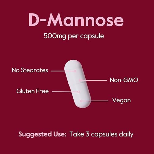 Miniatura 5 de D-Manosa 500mg (240 cápsulas vegetarianas) - Sin estearatos - Sin rellenos - Vegano - Sin OMG - Sin gluten - Sin maíz - Salud del tracto urinario