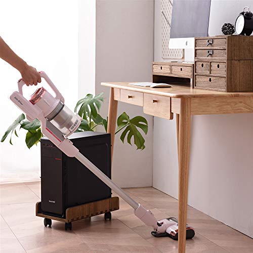 Kirigen Computer Tower Stand Cart - Heavy Duty Desktop Mobile Cart Holder For Computer Host With 4 Mute Caster Wheels - Wood Rolling Atx Pc Case Rack, Cpu Case Protecting Shelf (Zjj Dark Brown) #TOP2