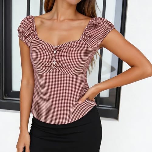 Image of Fairy Grunge Y2k Shirts Vintage Crop Tops Short Sleeve Girls Slim Fit Tees