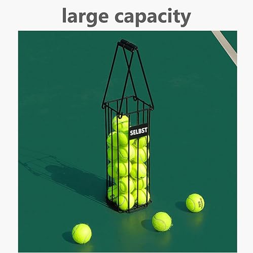 Miniatura 4 de Tolva de pelota de tenis, cesta de pelotas de tenis, colector portátil de pickleball con bolsa de transporte de malla, recogedor de transporte de