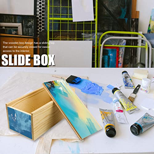 Billioteam 2 Pack Unfinished Wood Storage Box With Slide Lid,Blank Natural Wood Box Case Container For Christmas,Wedding,Party,Gift Jewelry Box,Diy Craft,Hobbies,Home Storage(7.87" X 3.94" X 3.15") #TOP5