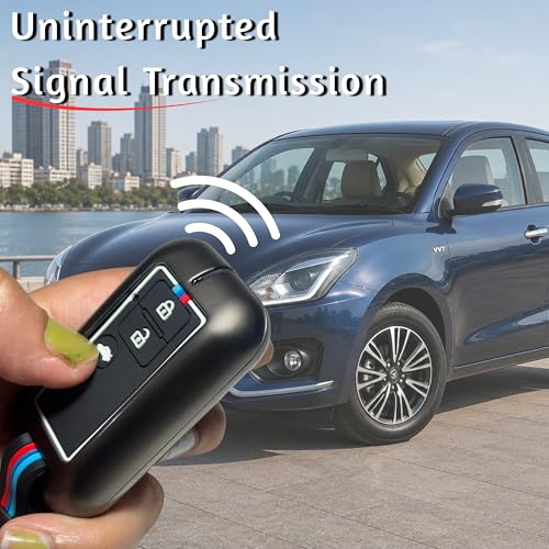 Image of Car Key Cover Compatible with Maruti Suzuki Victoris & Swift Dzire Car Key Case 3 Button | Premium Metal & Silicon Protector Accessories