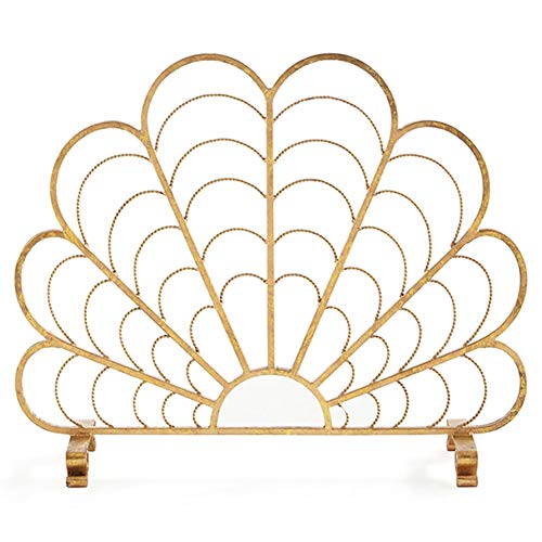 Funkenschutzgitter Single Panel Gold Eisen Kamin Bildschirme, Vintage Fire...