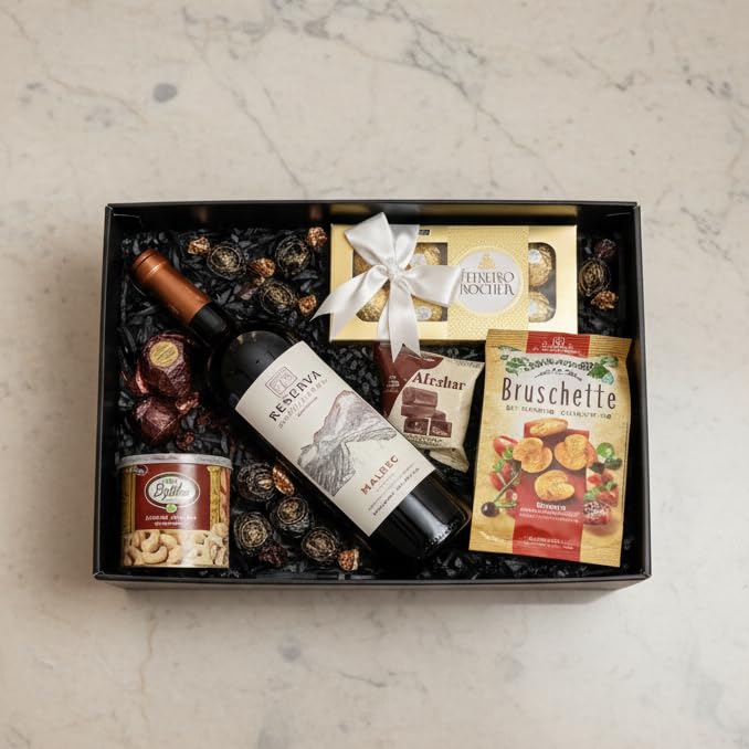 Cesta de presente executiva com vinho