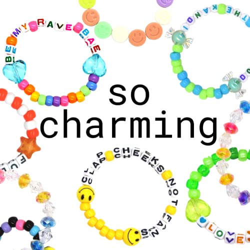 Kandi Bar Party Hard Rave Bracelets (12-Pack) | New 2023 Edition | Handmade Plur Accessory For Edm Music Festival Outfits | Wear Stylish Colors & Authentic Phrases For Women, Men, & Nb #TOP4